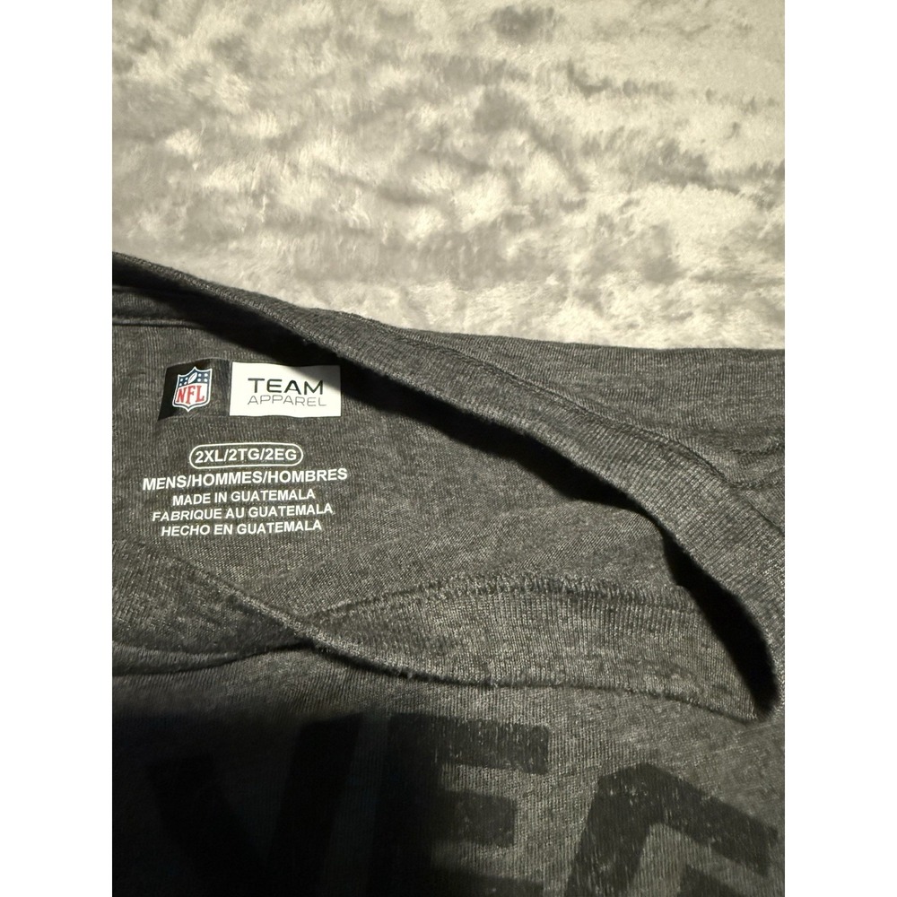 Los Angeles Raiders Shirt Adult 2XL Gray Football NFL Short Sleeve Mens Tee - Picture 4 of 5